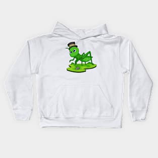 Caterpillar Gentleman Hat Kids Hoodie